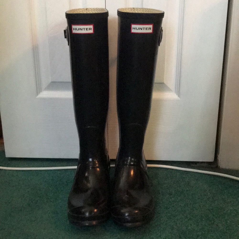 Black Gloss Hunter Boots